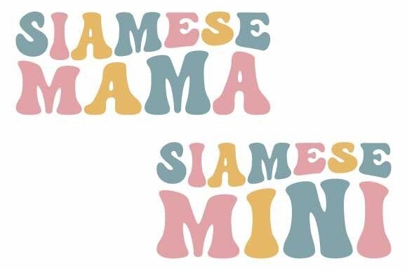 Retro Siamese Mama Mini Mothers Day Svg